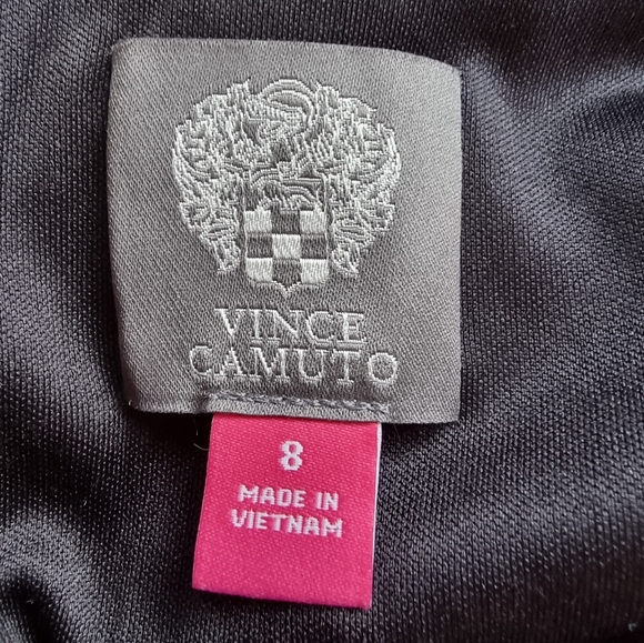 Vince Camuto Asymmetrical Ruffle Hem Sleeveless Crepe Dress - Picture 8 of 13